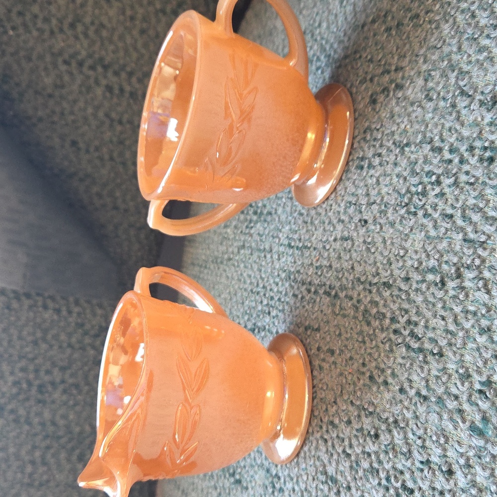 Vintage Anchor Hocking Fire King Milk Glass Creamer and Sugar Set